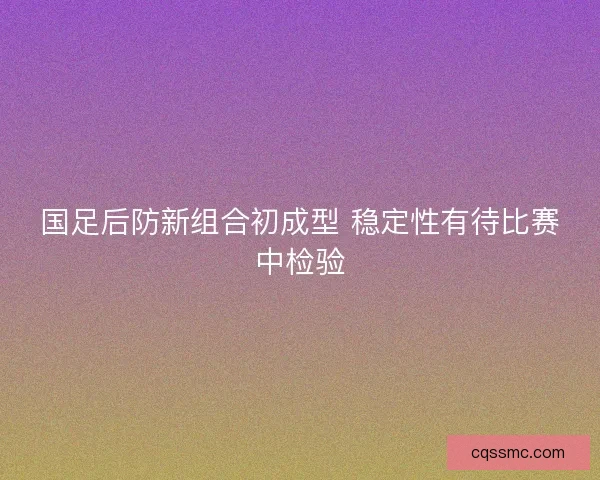 国足后防新组合初成型 稳定性有待比赛中检验